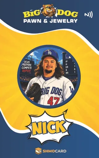 Big Dog Pawn badge for Nick. A Pawn Leads client.