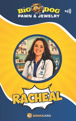 Big Dog Pawn badge for Racheal. A Pawn Leads client.