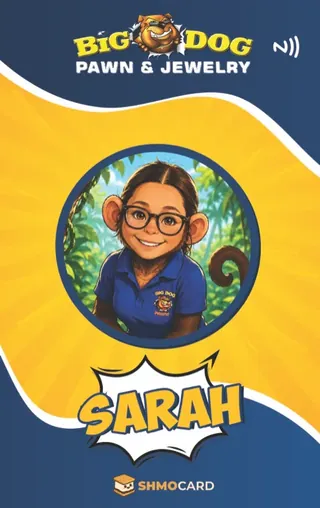 Big Dog Pawn badge for Sarah. A Pawn Leads client.