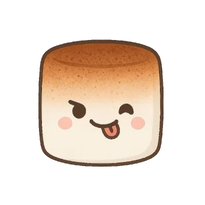 Shmello, the toasting marshmallow mascot